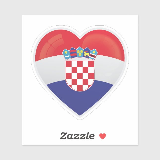 Croatia Love Flag Sticker (Sheet)