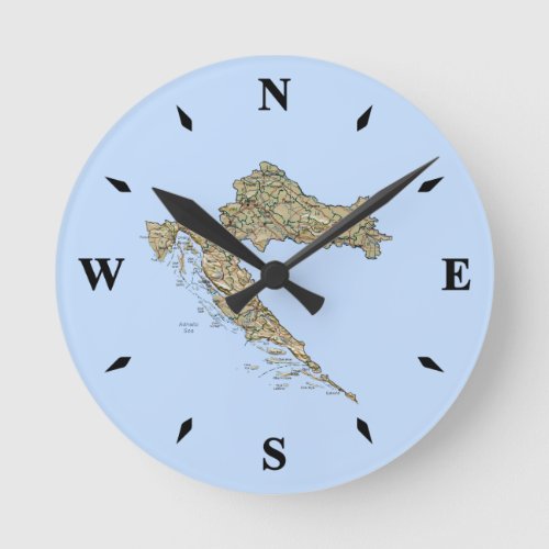 Croatia Map Clock