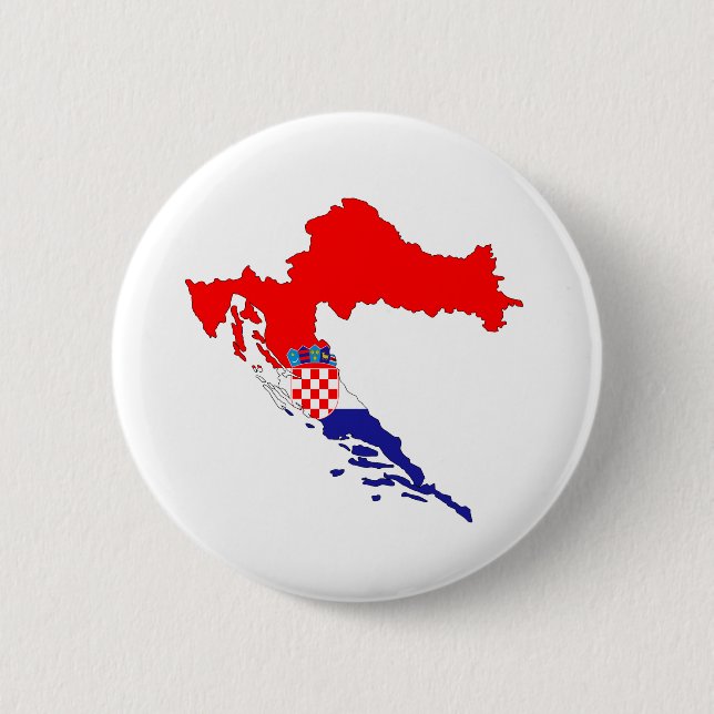 Croatia Map Country Borders Flag States Countries. Button (Front)
