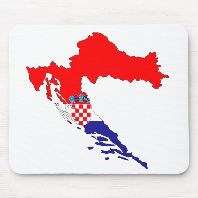 Croatia Map Country Borders Flag States Countries. Mouse Pad (Front)