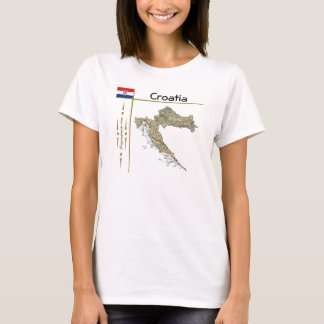 Croatia Map + Flag + Title T-Shirt