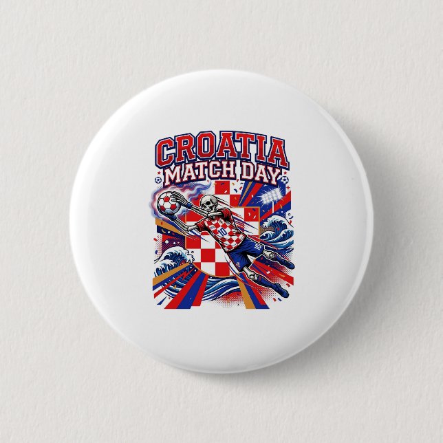 Croatia Match Day Skeleton Striker Nations High En Button (Front)