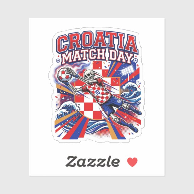 Croatia Match Day Skeleton Striker Nations High En Sticker (Sheet)