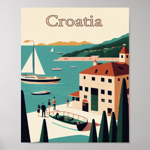 Croatia Minimalist Vintage Poster Art