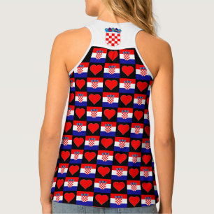 Croatia National Flag Heart Fun Patriotic Croatian Tank Top