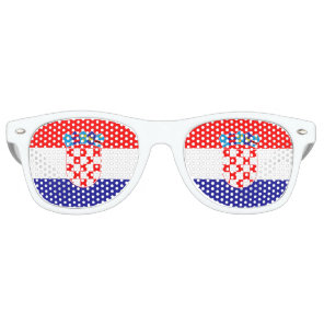 Croatia National Flag Patriotic Croatian Team Fan Retro Sunglasses