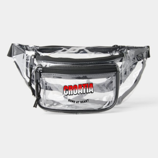 Croatia National Pride Edition Personalized Clear Fanny Pack (Front)