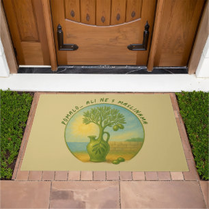 Croatia Olive Oil Vintage Label Art Doormat