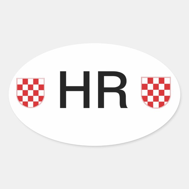 Croatia Oval Sticker (Front)