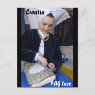 Croatia, PAG lace Postcard