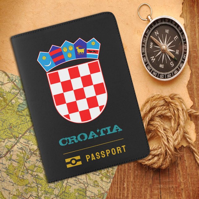 Croatia Passport, Croatian coat of Arms, flag Passport Holder (Creator Uploaded)