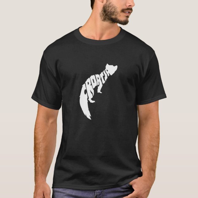 Croatia Pine Marten Word  Animal T-Shirt (Front)