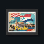 Croatia Pop Art Travel Illustration Framed Art<br><div class="desc">Croatia Pop Art Travel Illustration</div>
