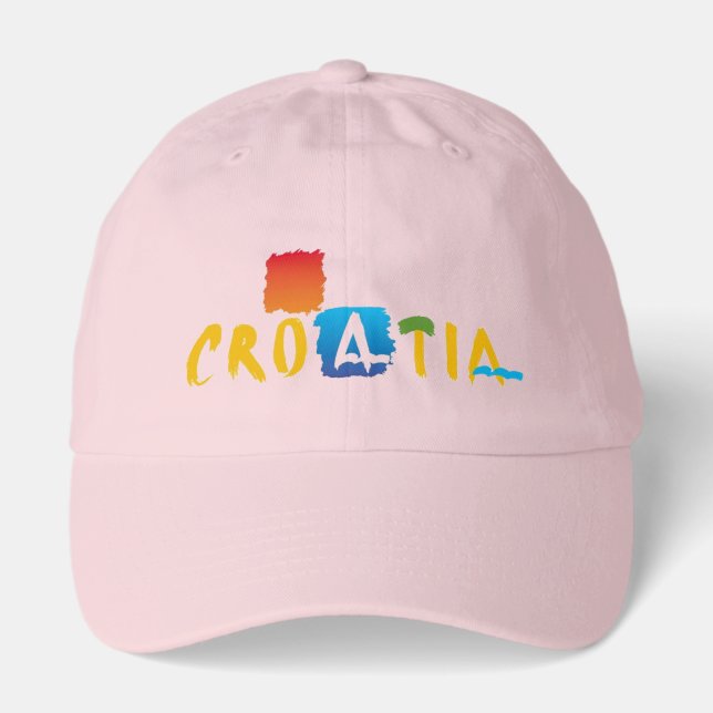 Croatia Pride Light Pink Classic Dad Cap (Front)