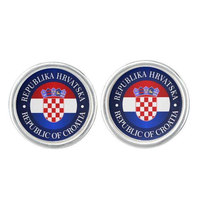 Croatia (rd) cufflinks (Front)