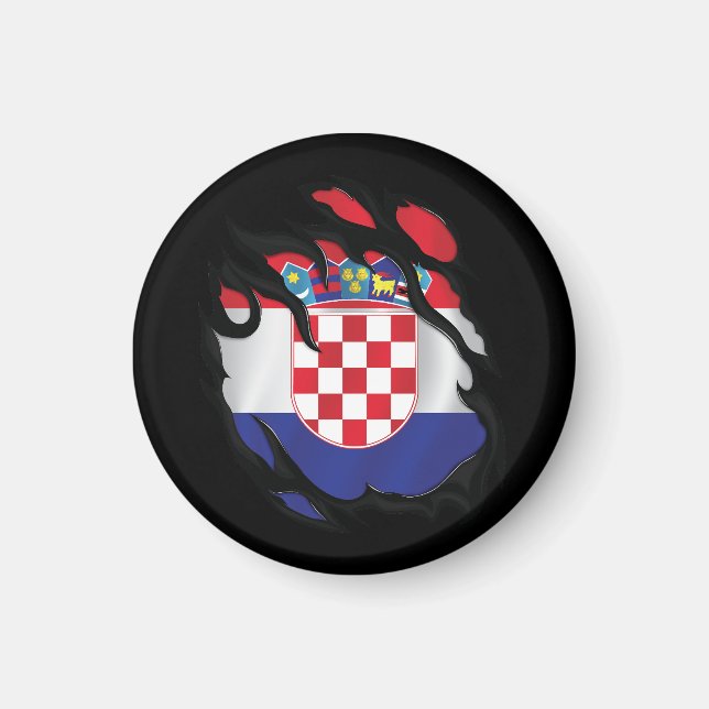 Croatia Ripped Flag Magnet (Front)