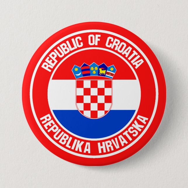 Croatia Round Emblem Button (Front)