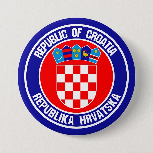Croatia Round Emblem Button (Front)