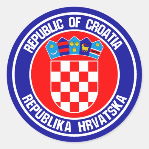 Croatia Round Emblem Classic Round Sticker