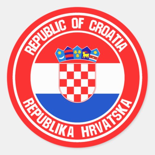 Croatia Round Emblem Classic Round Sticker