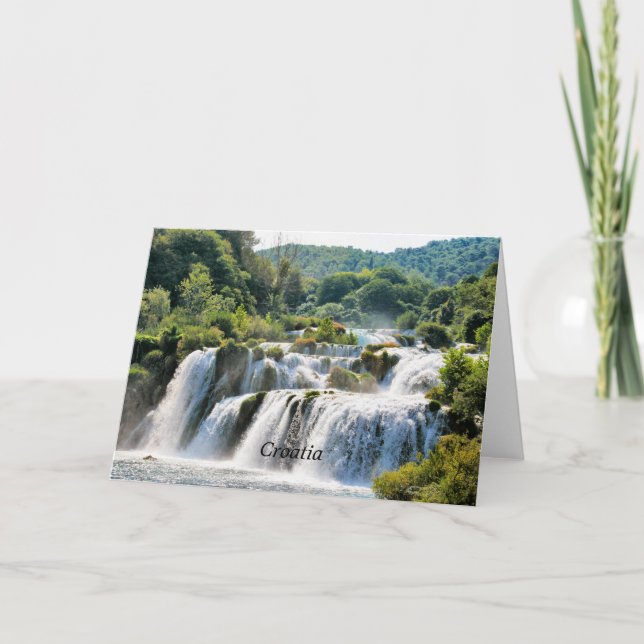 Croatia, scenic waterfall card (Front)