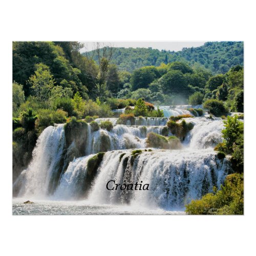 Croatia scenic waterfall poster