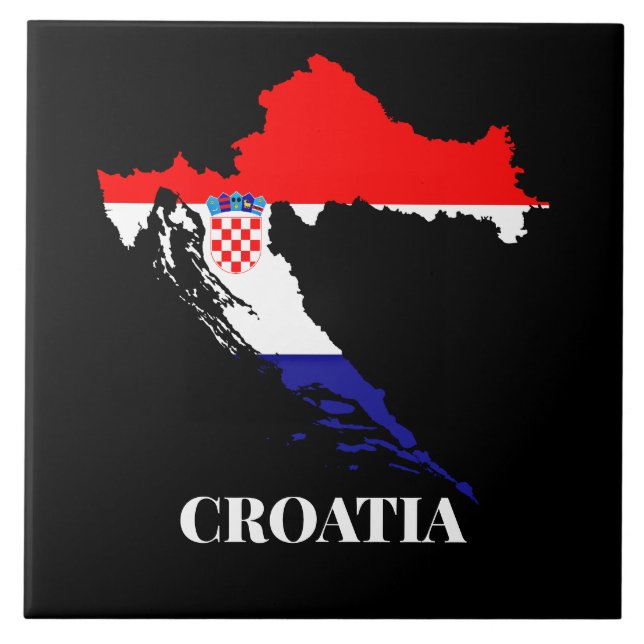 Croatia silhouette ceramic tile (Front)