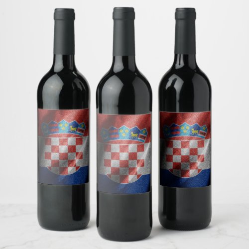Croatia silk flag wine label