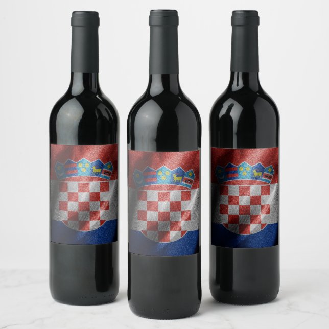 Croatia silk flag wine label (Bottles)