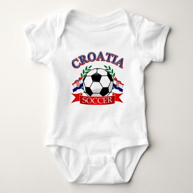 Croatia soccer ball designs baby bodysuit (Front)