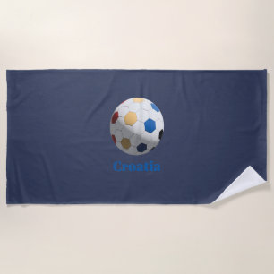 Croatia Soccer Beach Towel