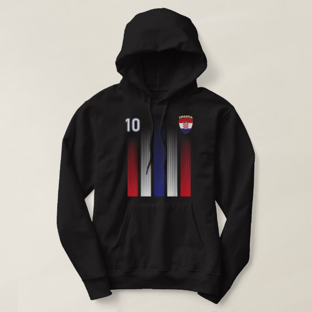 Croatia Soccer Jersey Croatia 10 Soccer Football F Hoodie (Design Front)