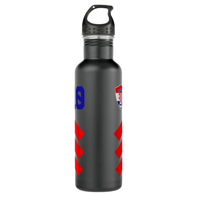 Croatia Soccer Jersey Croatia Football Croatian  Stainless Steel Water Bottle (Front)