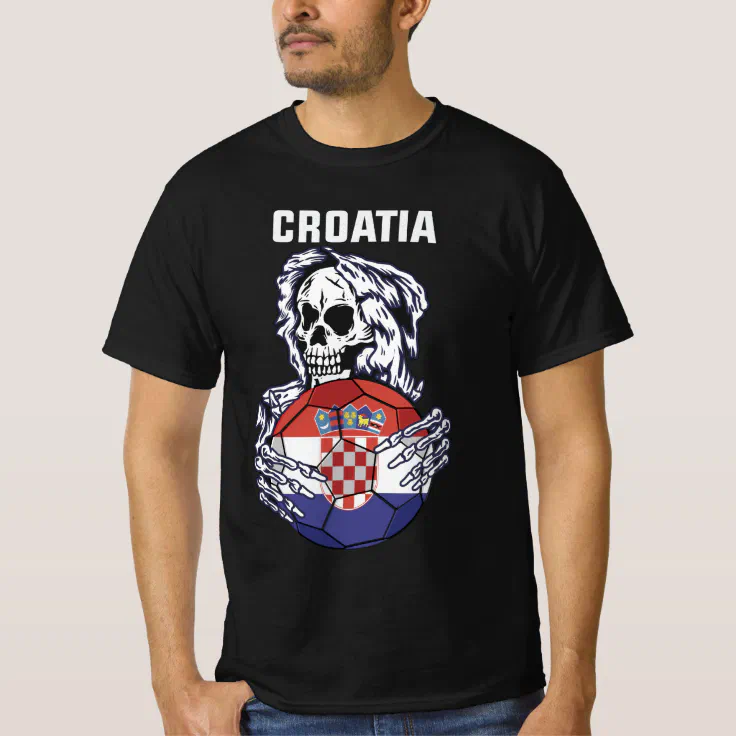 Croatia Soccer Jersey With Skull Funny football T-Shirt | Zazzle