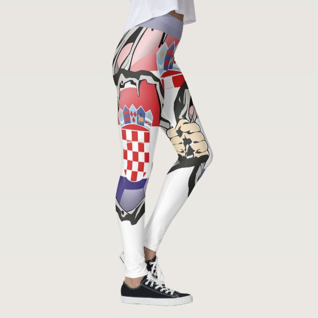 Croatia Soccer Pride Ripped Flag  Leggings (Right)