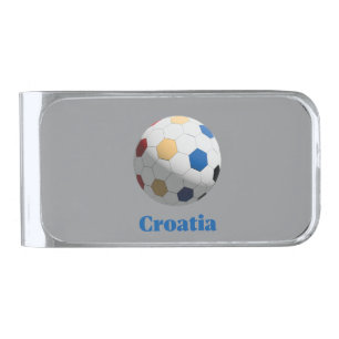 Croatia Soccer Silver Finish Money Clip