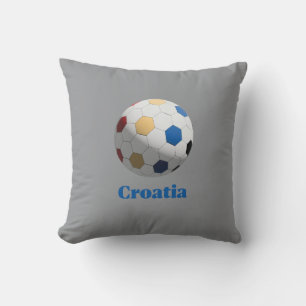 Croatia Soccer Throw Pillow