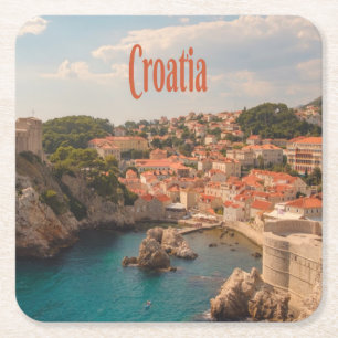 Croatia Southeast Europe Zagreb Square Paper Coaster