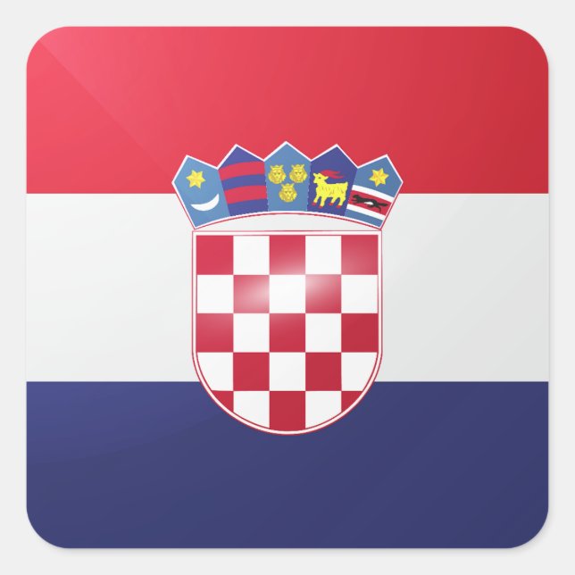 Croatia square glossy flag sticker (Front)