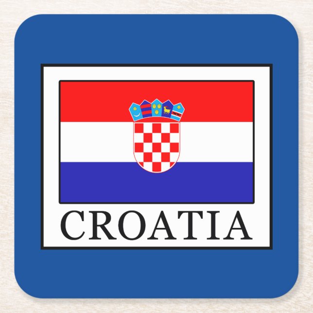 Croatia Square Paper Coaster (Front)