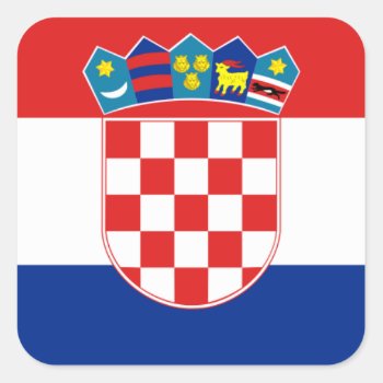 Croatia Square Sticker by flagart at Zazzle