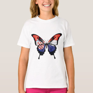 Croatia Swallowtail Butterfly Flag Sticker T-Shirt