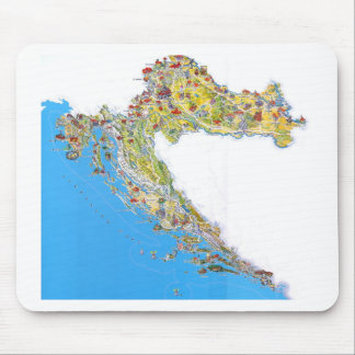 Croatia touristic map, hrvatska turistička mapa mouse pad