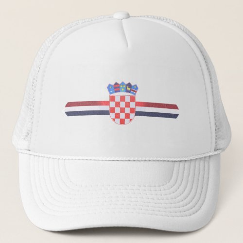 Croatia Trucker Hat _ Croatian Flag Dots Ball Cap