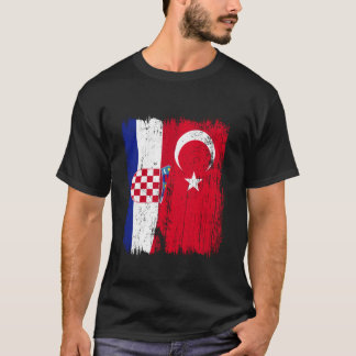 Croatia Turkey Half Flag Turkiye Croatian Turkish  T-Shirt