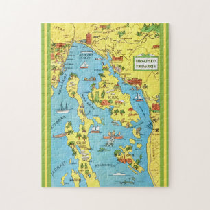 Croatia Vintage Colorful 11x14 Jigsaw Puzzle