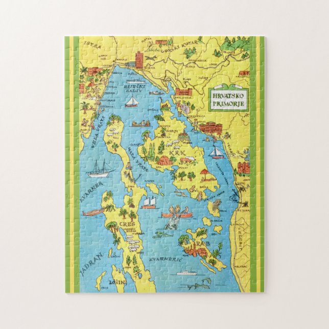 Croatia Vintage Colorful 11x14 Jigsaw Puzzle (Vertical)