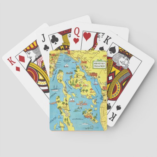 Croatia Vintage Colorful Playing Cards