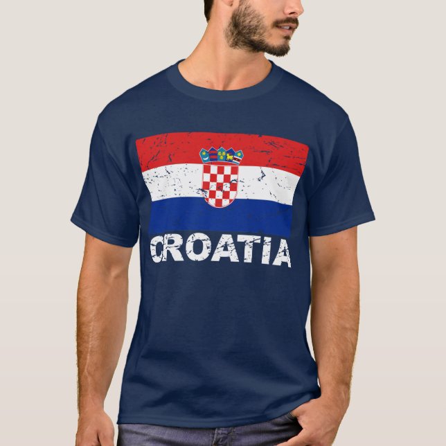 Croatia Vintage Flag T-Shirt (Front)