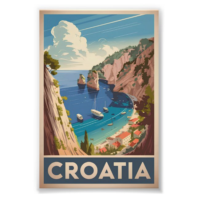 Croatia vintage photo print (Front)